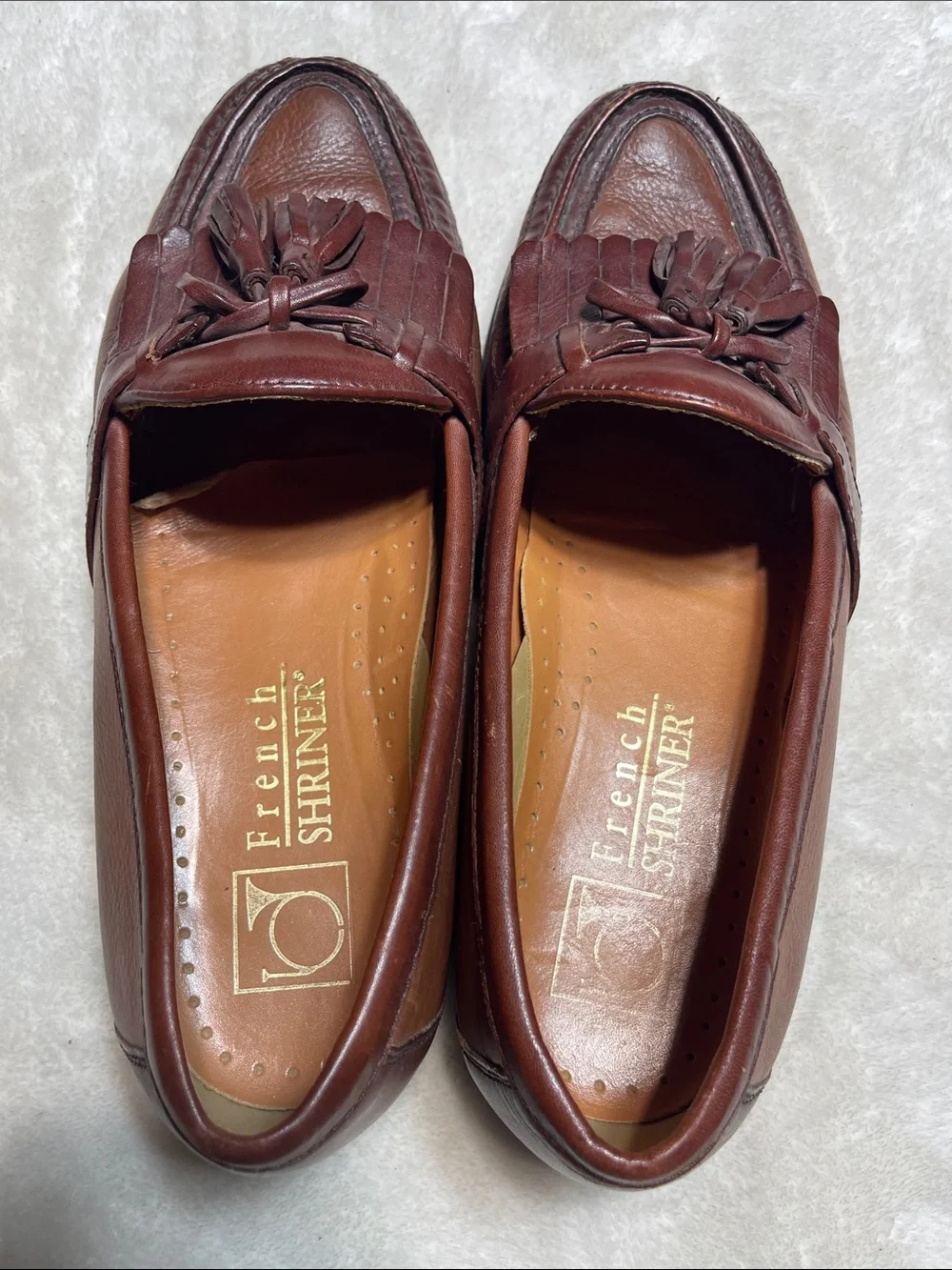 French Shriner Men's Tassel Kiltie Loafers in Dark Brown Size 9.5